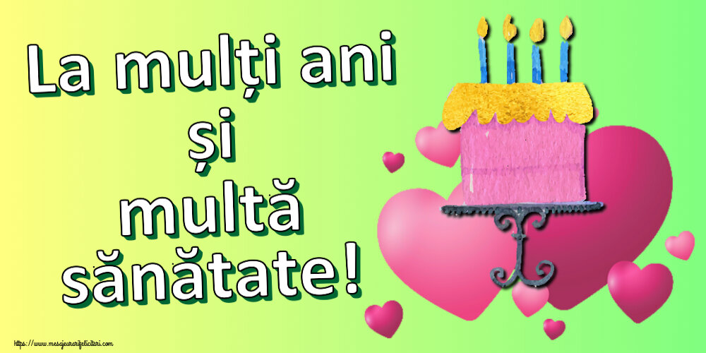 Zi de nastere La mulți ani și multă sănătate! ~ tort cu inimioare roz