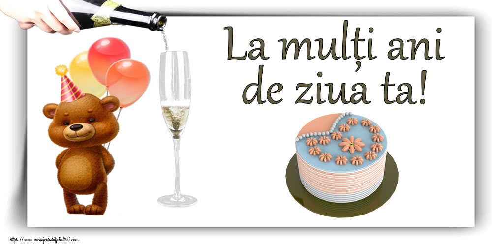 Felicitari de zi de nastere - La mulți ani de ziua ta! ~ tort cu floricele - mesajeurarifelicitari.com