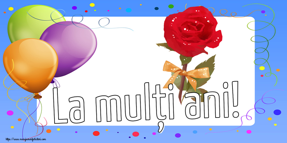 Felicitari de zi de nastere - La mulți ani! ~ un trandafir rosu pictat - mesajeurarifelicitari.com