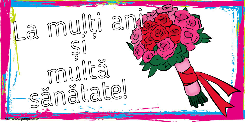 Zi de nastere La mulți ani și multă sănătate! ~ buchet de flori - Pictură