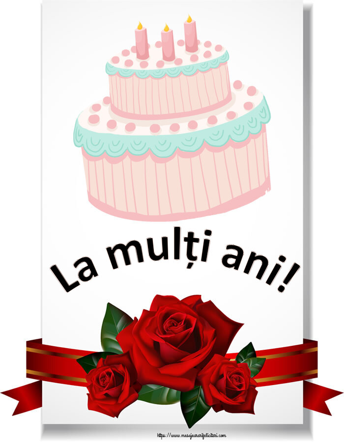 Felicitari de zi de nastere - La mulți ani! ~ tort roz - mesajeurarifelicitari.com