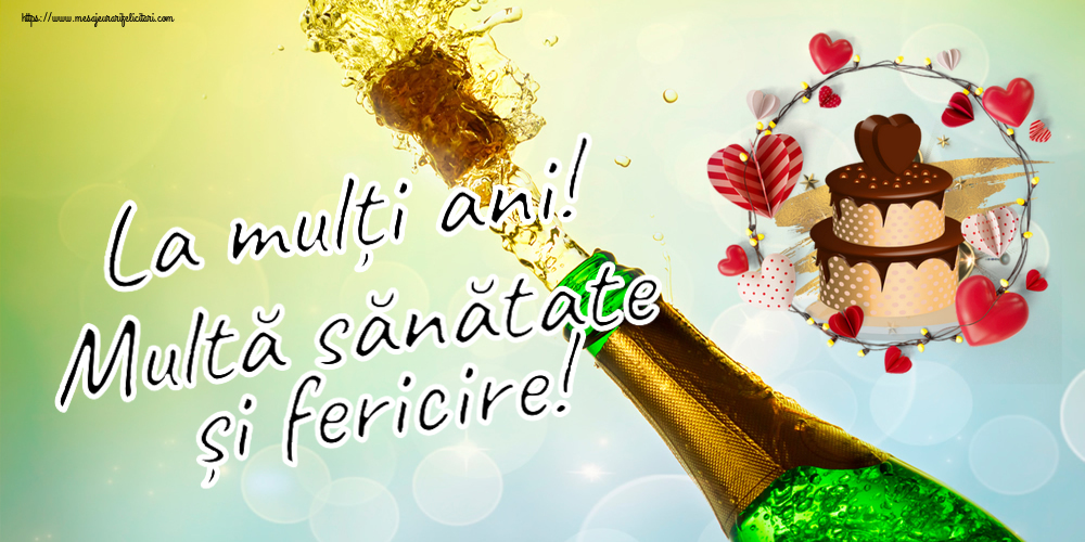 Zi de nastere La mulți ani! Multă sănătate și fericire! ~ tort de ciocolată cu inimioare