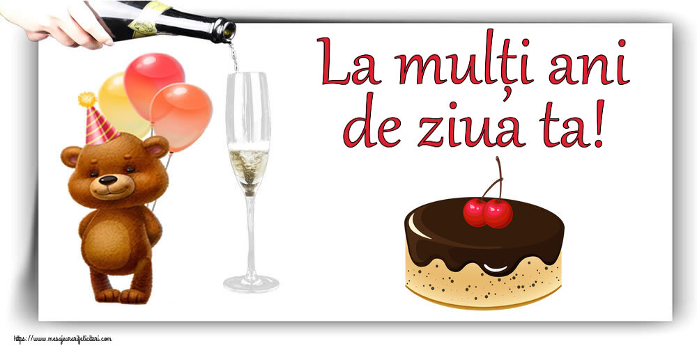 Felicitari de zi de nastere - La mulți ani de ziua ta! ~ tort de ciocolată cu 2 cireșe - mesajeurarifelicitari.com