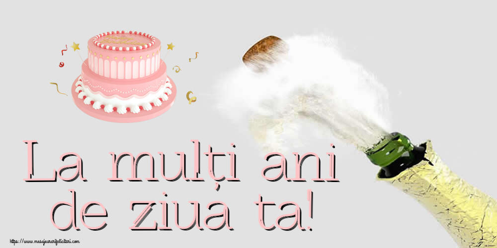 Felicitari de zi de nastere - La mulți ani de ziua ta! ~ tort roz cu Happy Birthday - mesajeurarifelicitari.com
