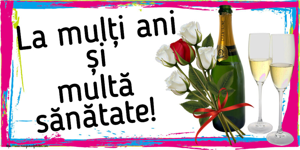 Felicitari de zi de nastere - 🌼🥂🍾 La mulți ani și multă sănătate! ~ 4 trandafiri albi și unul roșu - mesajeurarifelicitari.com
