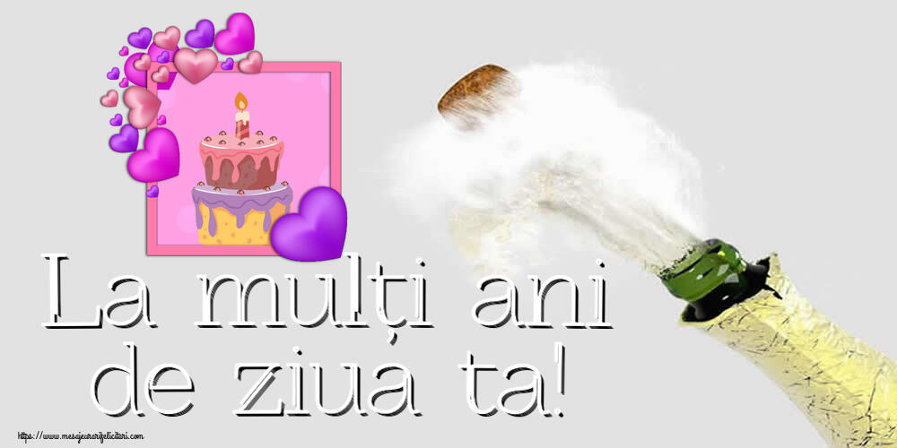 Felicitari de zi de nastere - 🎂 La mulți ani de ziua ta! ~ tort cu inimioare mov - mesajeurarifelicitari.com