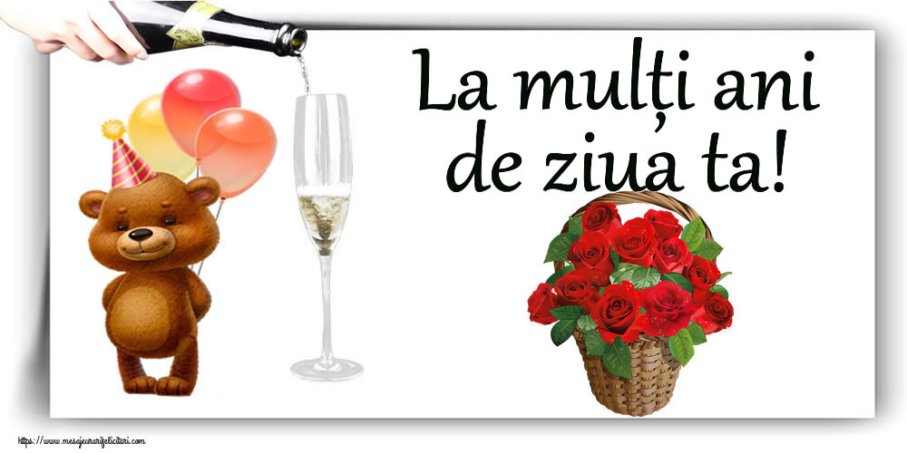 Felicitari de zi de nastere - 🌼🥳 La mulți ani de ziua ta! ~ trandafiri roșii în coș - mesajeurarifelicitari.com