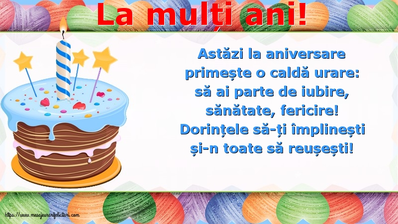 Felicitari de zi de nastere - La mulți ani! - mesajeurarifelicitari.com