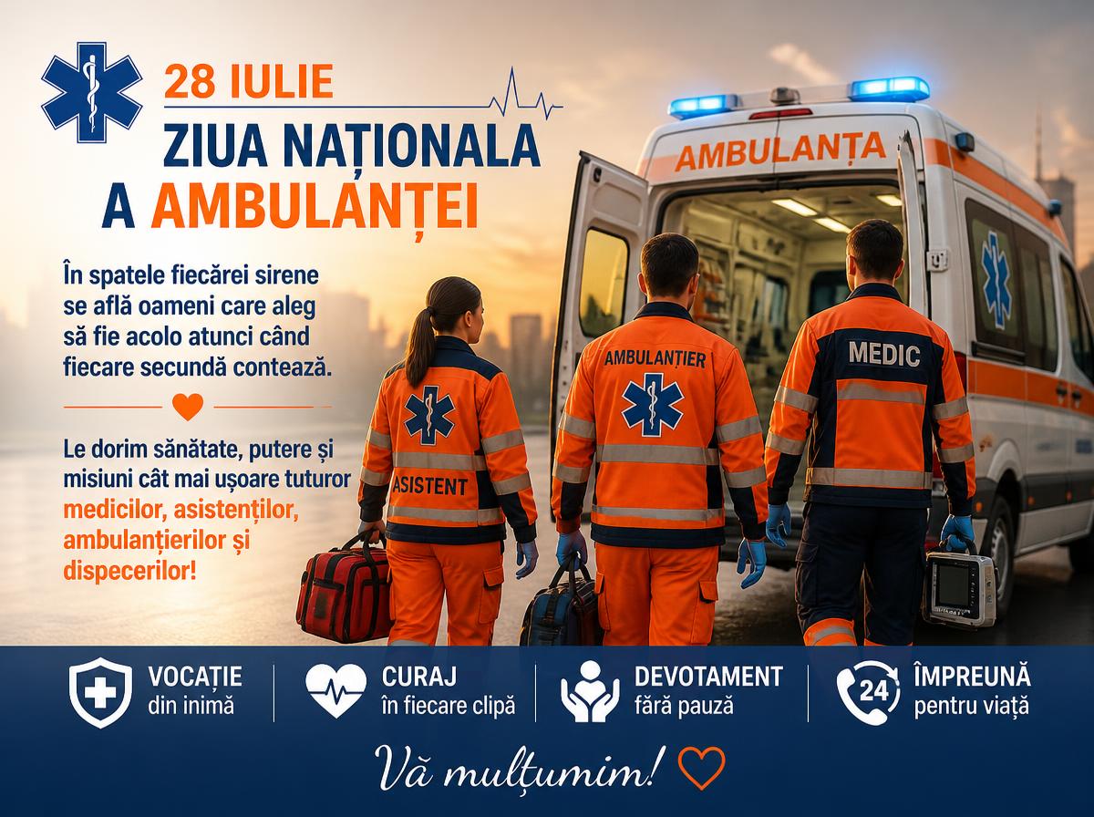 28 iulie – Ziua Națională a Ambulanței.