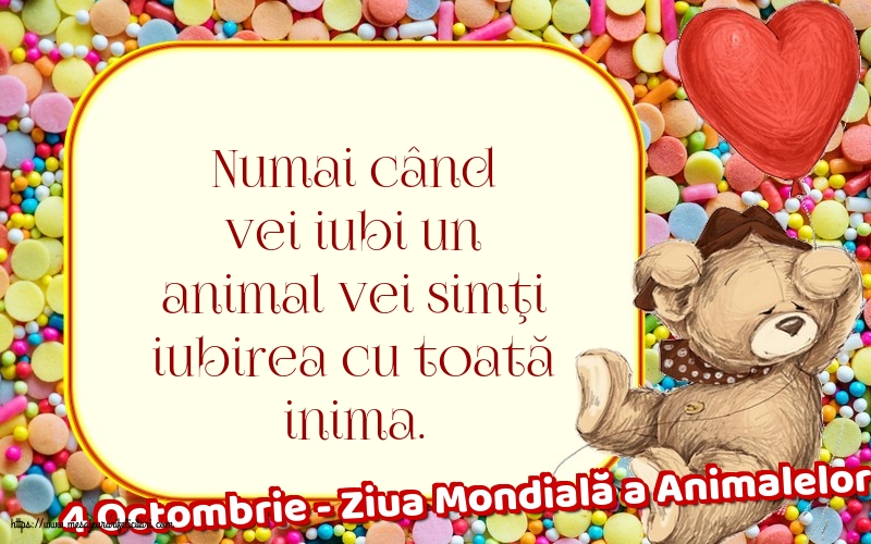 Ziua Animalelor 4 Octombrie - Ziua Mondială a Animalelor