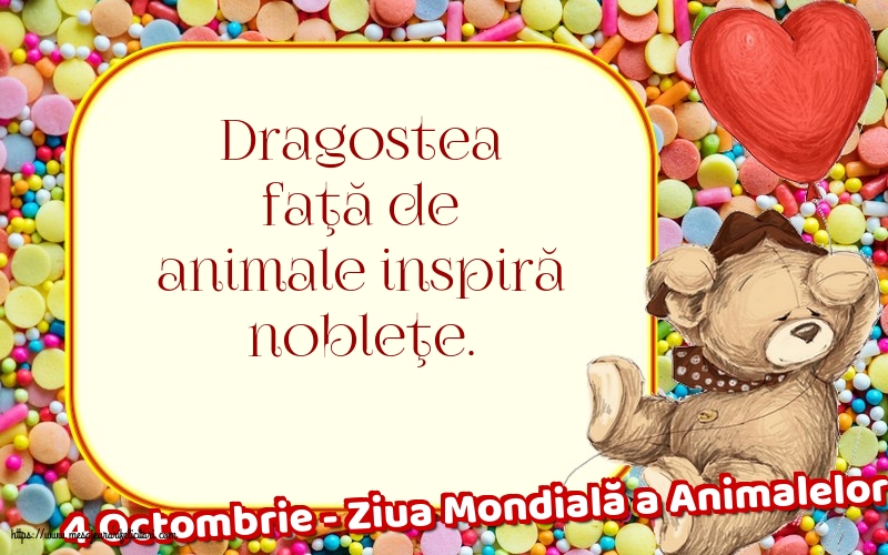 Ziua Animalelor 4 Octombrie - Ziua Mondială a Animalelor