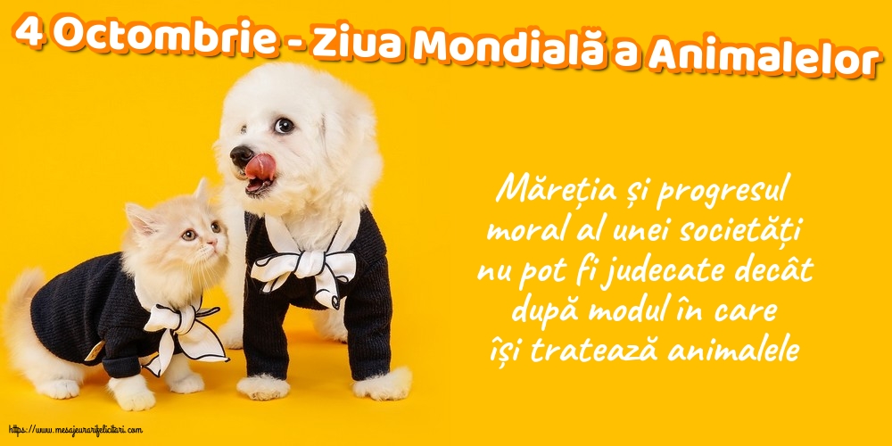 Ziua Animalelor 4 Octombrie - Ziua Mondială a Animalelor