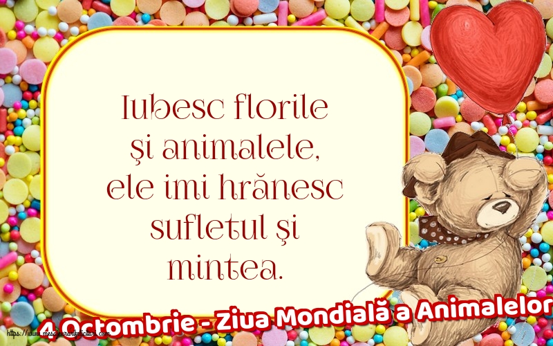 Ziua Animalelor 4 Octombrie - Ziua Mondială a Animalelor