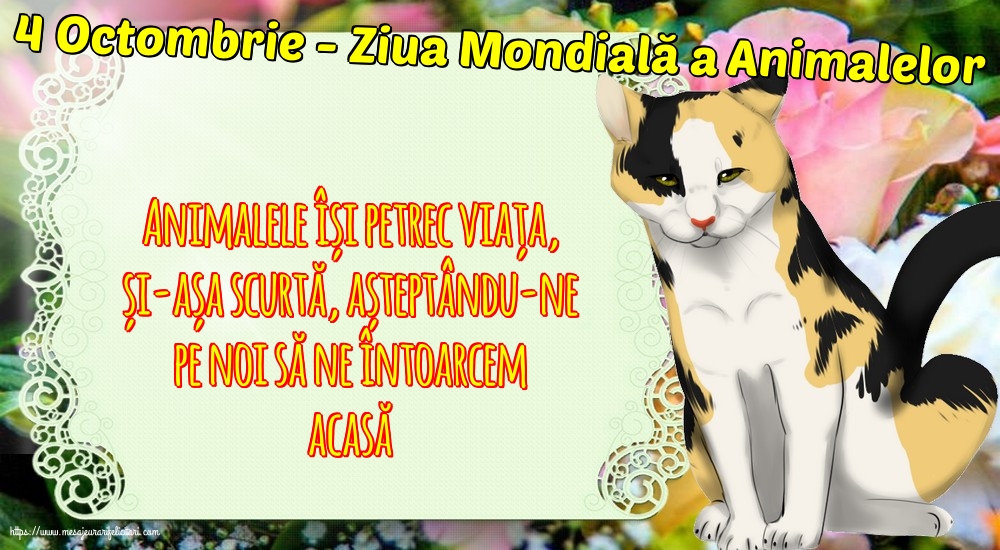 4 Octombrie - Ziua Mondială a Animalelor