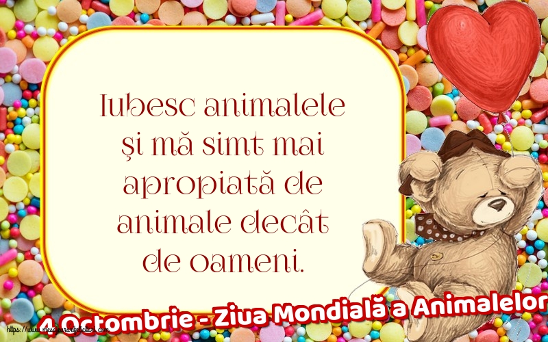 Ziua Animalelor 4 Octombrie - Ziua Mondială a Animalelor