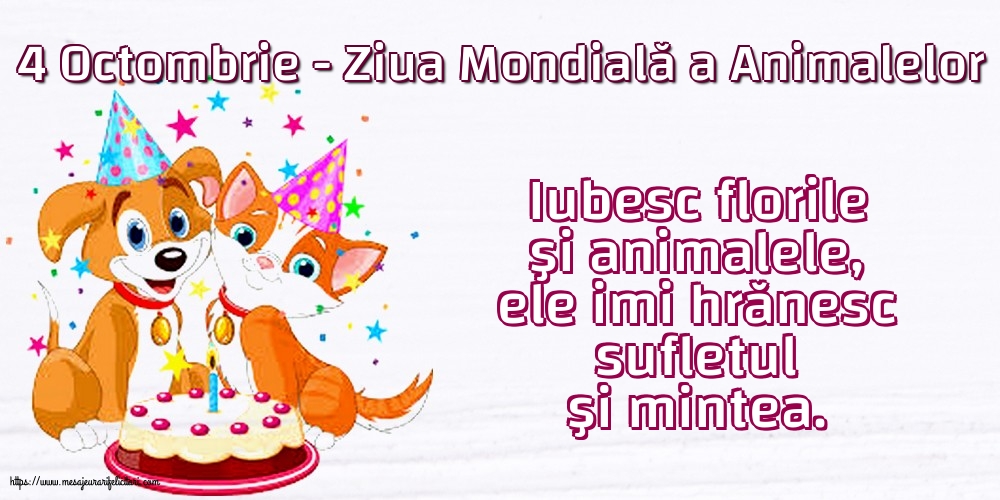 4 Octombrie - Ziua Mondială a Animalelor