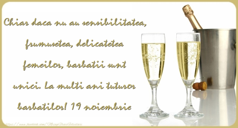 Felicitari de Ziua Barbatului - La multi ani tuturor barbatilor! 19 noiembrie - Ziua Barbatului - mesajeurarifelicitari.com