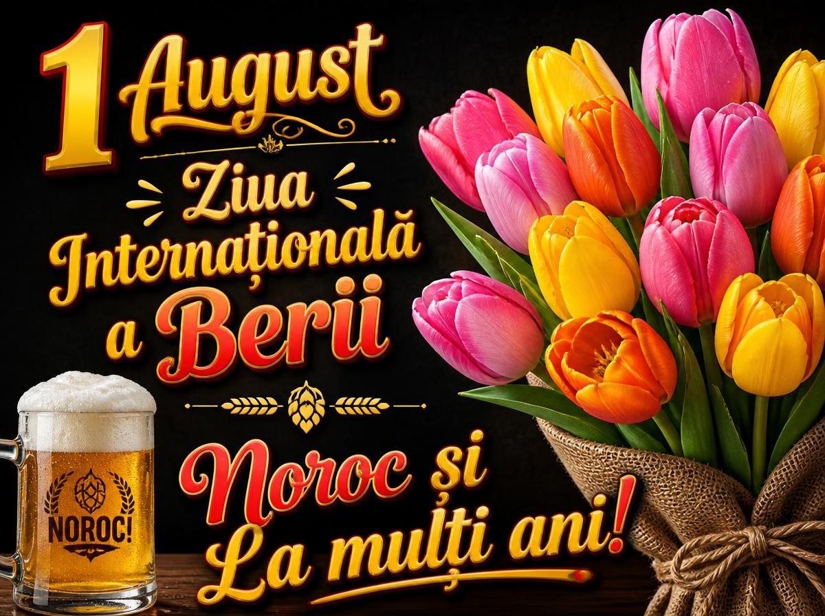 Felicitari de Ziua Berii - 1 August Ziua Internațională a Berii Noroc și La mulți ani! - mesajeurarifelicitari.com