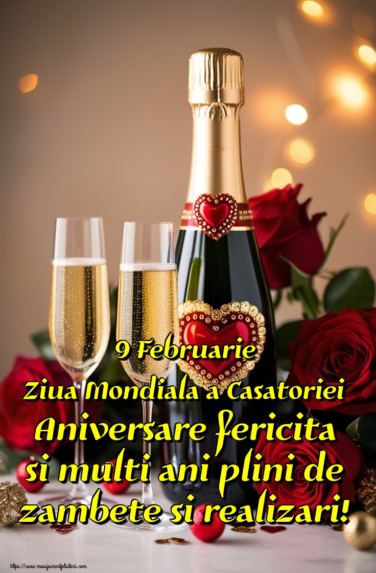 9 Februarie Ziua Mondiala a Casatoriei Aniversare fericita si multi ani plini de zambete si realizari!