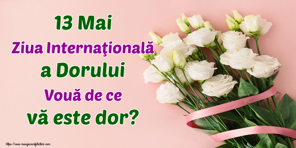 13 Mai Ziua Internaţională a Dorului Vouă de ce vă este dor?