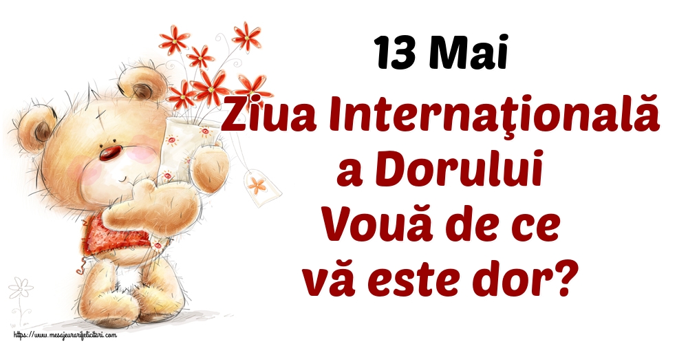 13 Mai Ziua Internaţională a Dorului Vouă de ce vă este dor?