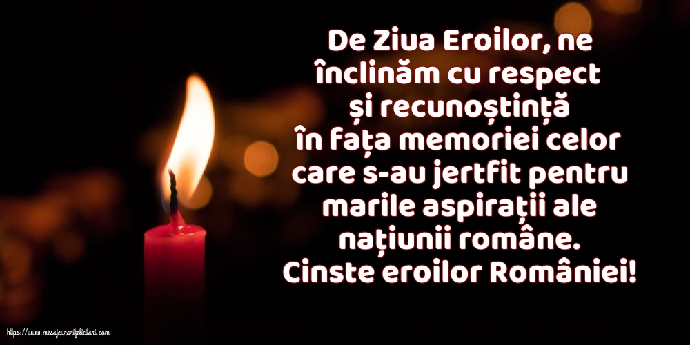 Ziua Eroilor Cinste eroilor României!