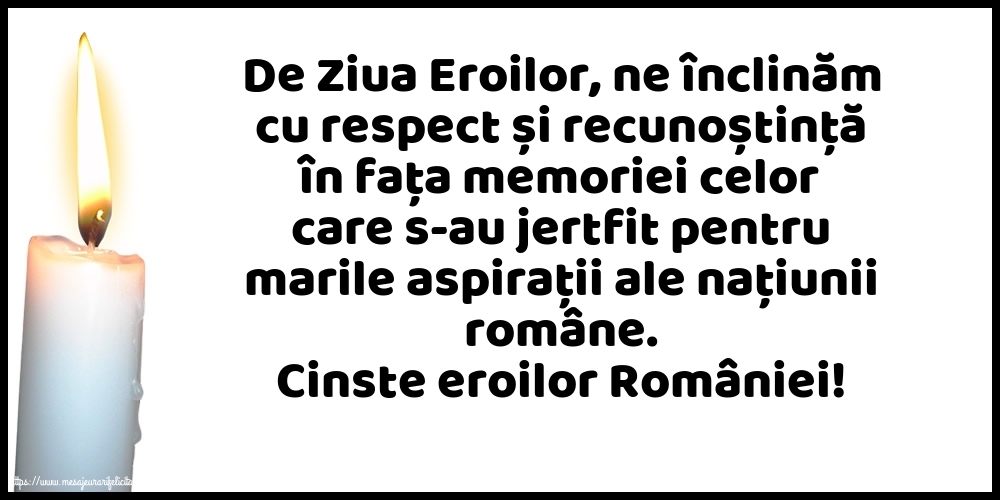 Ziua Eroilor Cinste eroilor României!