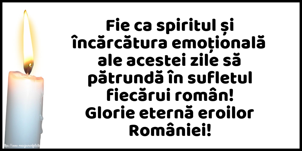 Ziua Eroilor Glorie eternă eroilor României!