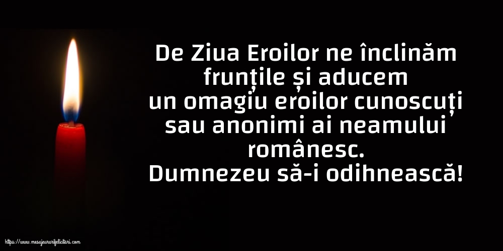 Ziua Eroilor Dumnezeu să-i odihnească!