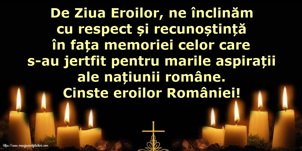 Ziua Eroilor Cinste eroilor României!