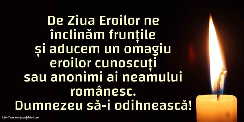 Ziua Eroilor Dumnezeu să-i odihnească!