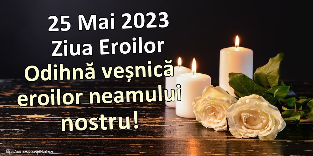 Imagini de Ziua Eroilor - 25 Mai 2023 Ziua Eroilor Odihnă veșnică eroilor neamului nostru! - mesajeurarifelicitari.com