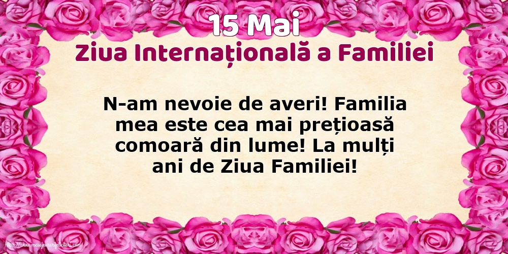 Ziua Familiei 15 Mai - Ziua Internațională a Familiei - La mulți ani de Ziua Familiei!