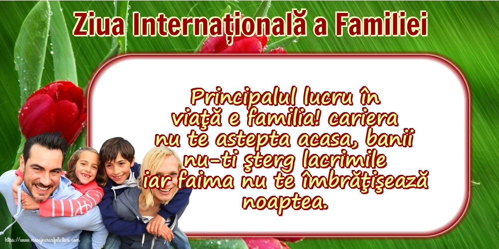 Felicitari de Ziua Familiei - 15 Mai - Ziua Internațională a Familiei - Principalul lucru în viaţă e familia - mesajeurarifelicitari.com