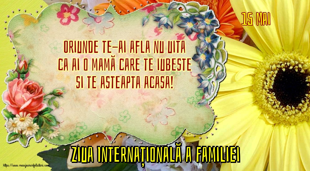 Ziua Familiei 15 Mai - Ziua Internațională a Familiei - Oriunde te-ai afla nu uita