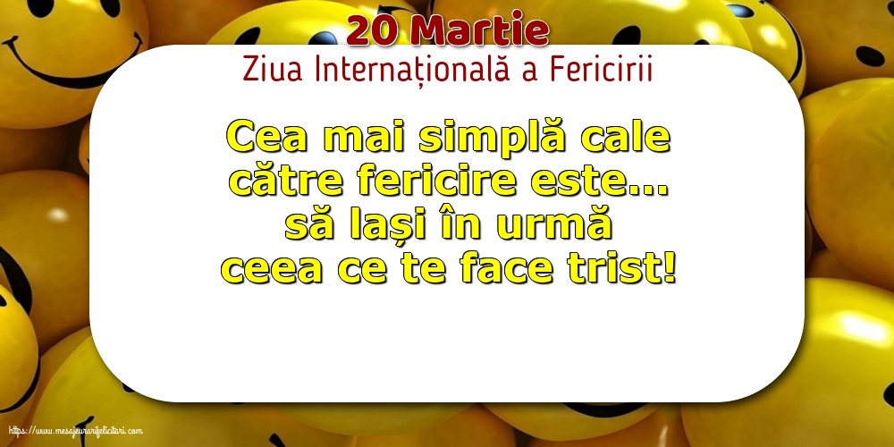 Ziua Fericirii 20 Martie - Ziua Internațională a Fericirii