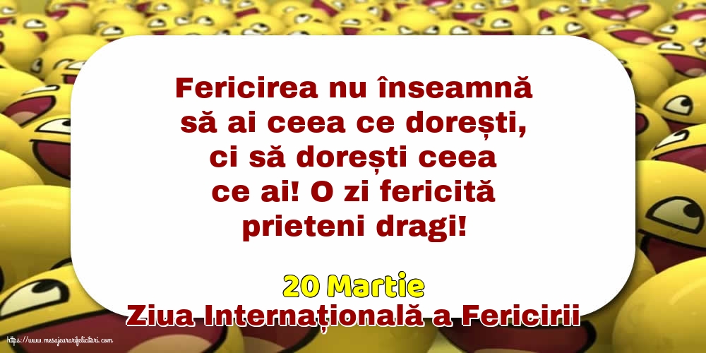 Ziua Fericirii 20 Martie - Ziua Internațională a Fericirii