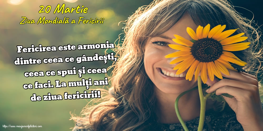 20 Martie - Ziua Mondială a Fericirii