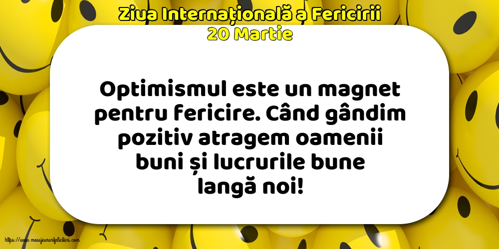 20 Martie - Ziua Internațională a Fericirii