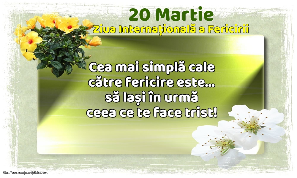 Ziua Fericirii 20 Martie - Ziua Internațională a Fericirii