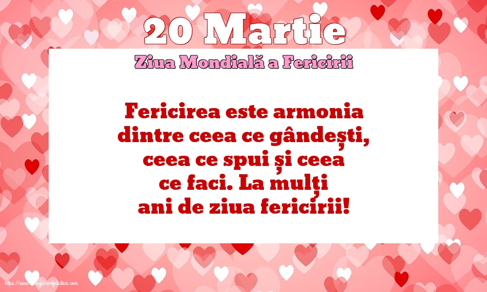 20 Martie - Ziua Mondială a Fericirii