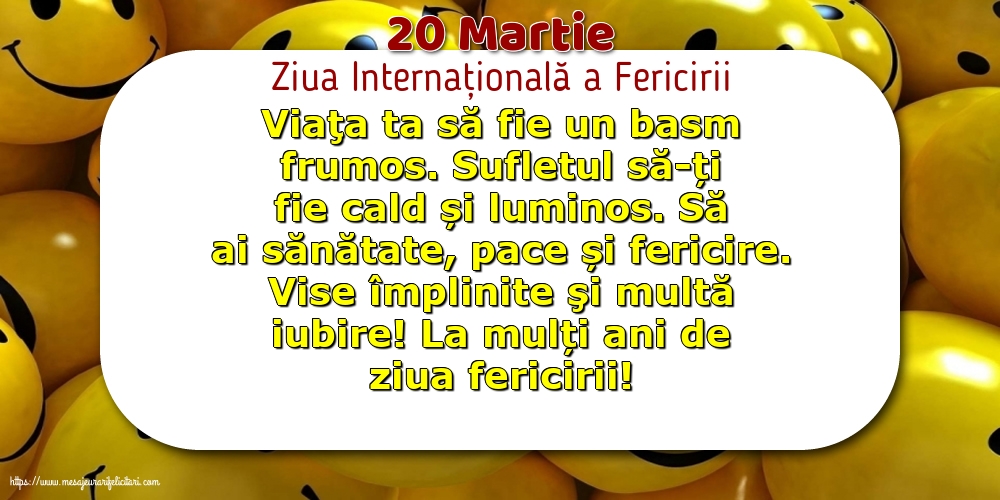 20 Martie - Ziua Internațională a Fericirii