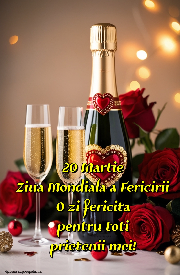 20 Martie Ziua Mondiala a Fericirii O zi fericita pentru toti prietenii mei!