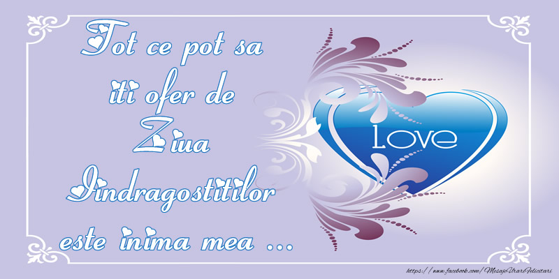 Tot ce pot sa iti ofer de ziua indragostitilor este inima mea ...
