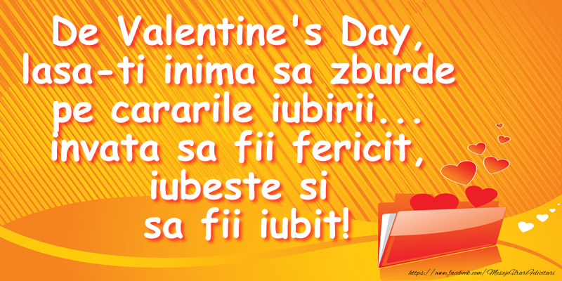 De valentine's Day, lasa-ti inima sa zburde pe cararile iubirii... invata sa fii fericit, iubeste si sa fii iubit!
