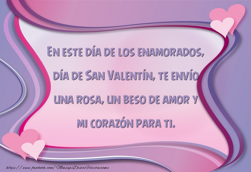 Felicitari Ziua indragostitilor in Spaniola - En este día de los enamorados, día de San Valentín