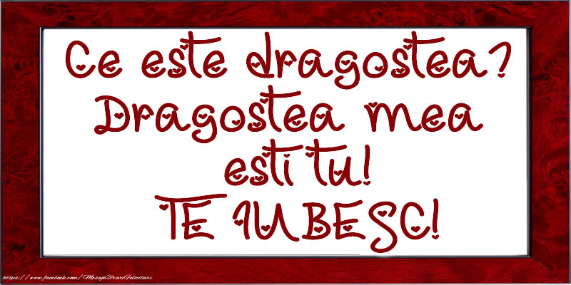 Ce este dragostea? Dragostea mea  esti tu! TE IUBESC!
