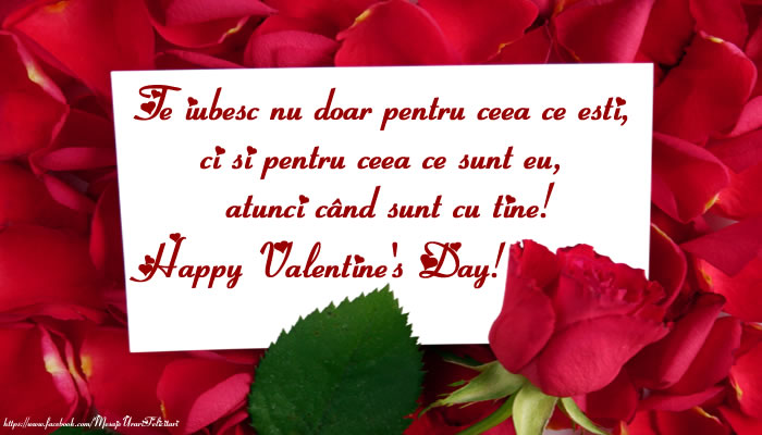Felicitari Ziua indragostitilor - Te iubesc nu doar pentru ceea ce eşti, ci şi pentru ceea ce sunt eu, atunci când sunt cu tine. Happy Valentine's Day! - mesajeurarifelicitari.com