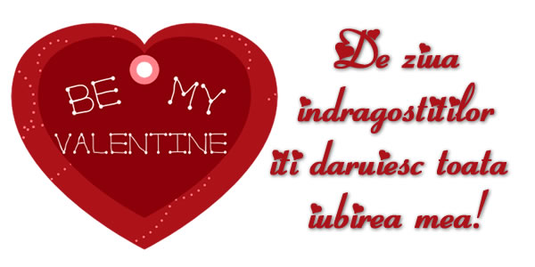 De ziua indragostitilor iti daruiesc toata iubirea mea!