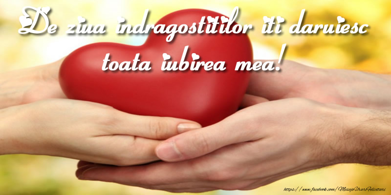 De ziua indragostitilor iti daruiesc toata iubirea mea!
